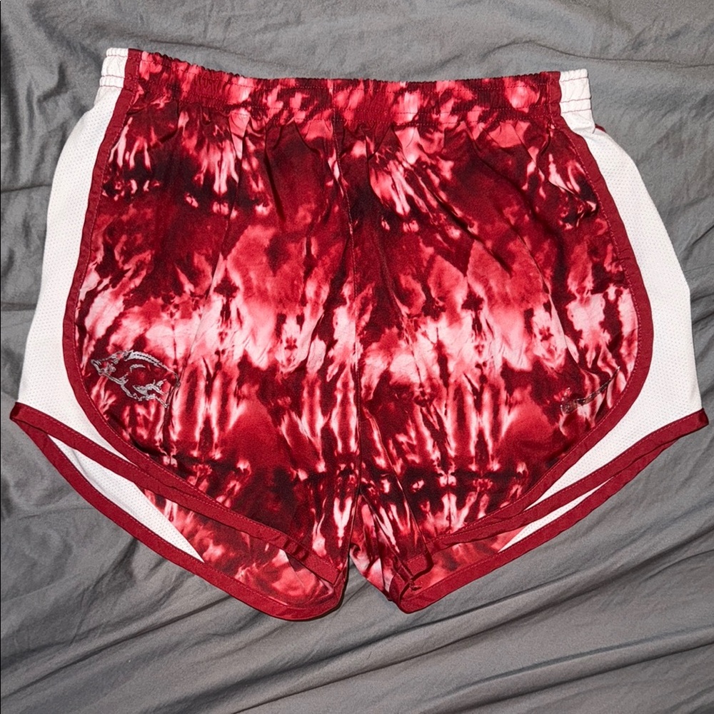Arkansas Razorbacks Red Tie-Dye Women's Nike Shorts